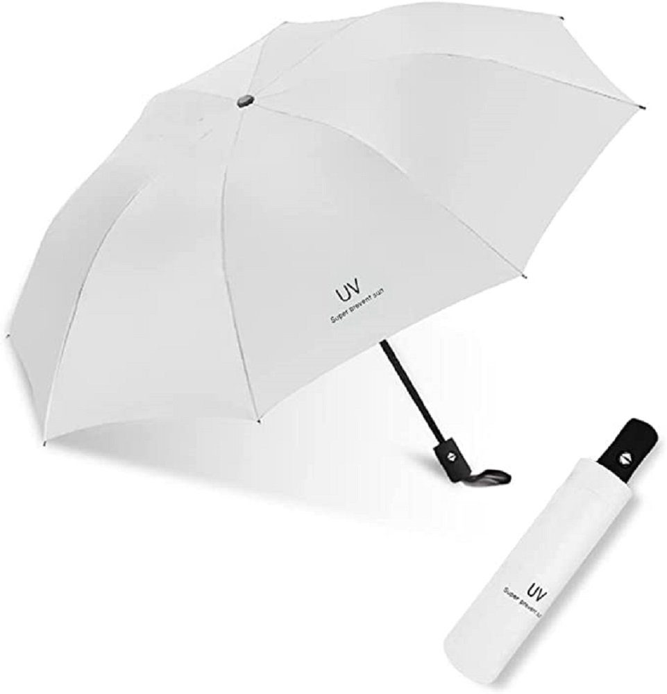 zggzerg Schließen Öffnen für Weiß Taschenregenschirm automatisches Reiseschirm und