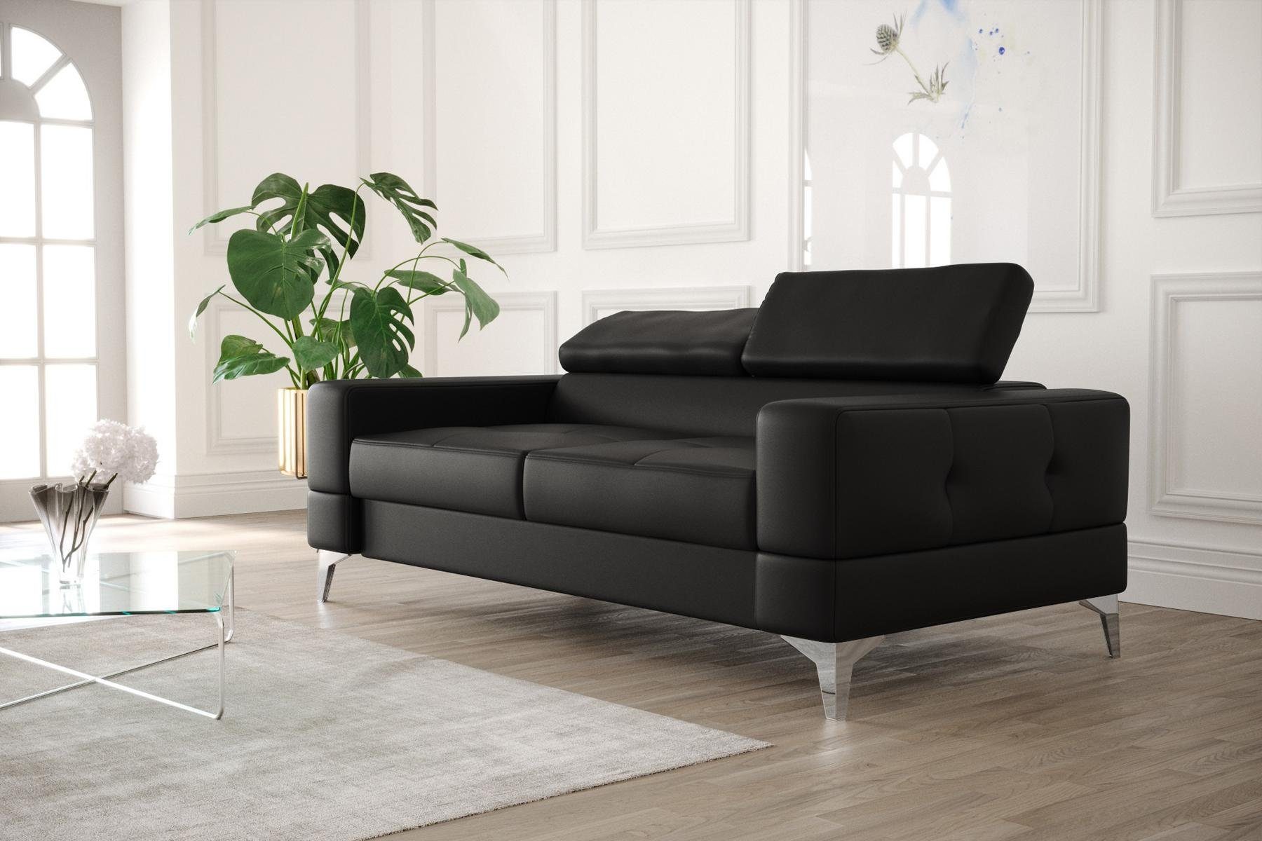 JVmoebel Zweisitzer Made Sofa Sitzmöbel, Couch Europe Schwarzer Moderne in Wohnzimmer Luxus