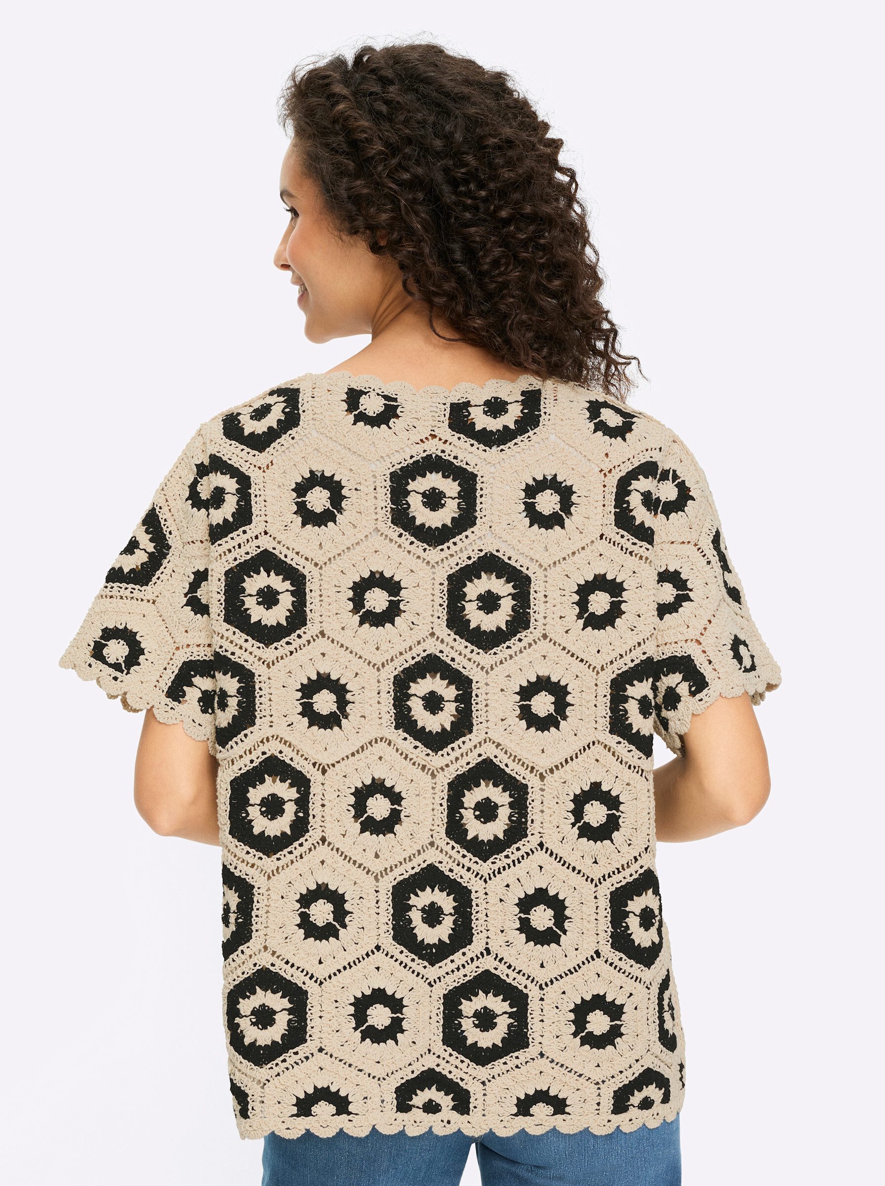 heine Strickpullover Pullover Kurzarm .