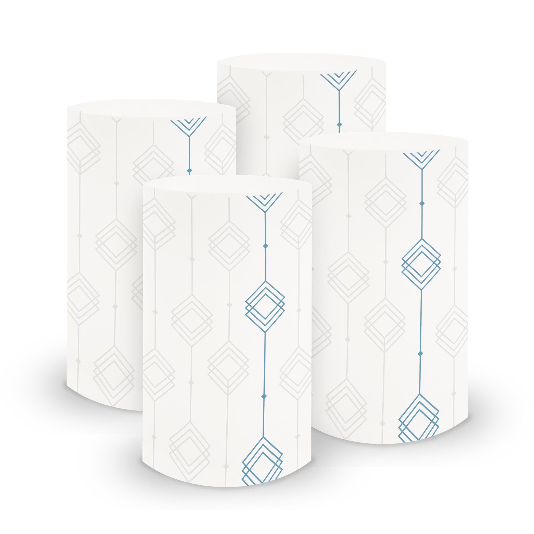itenga Windlicht itenga 6x Windlicht klein Ornament weiß blau / nordic blue, 10,0 cm
