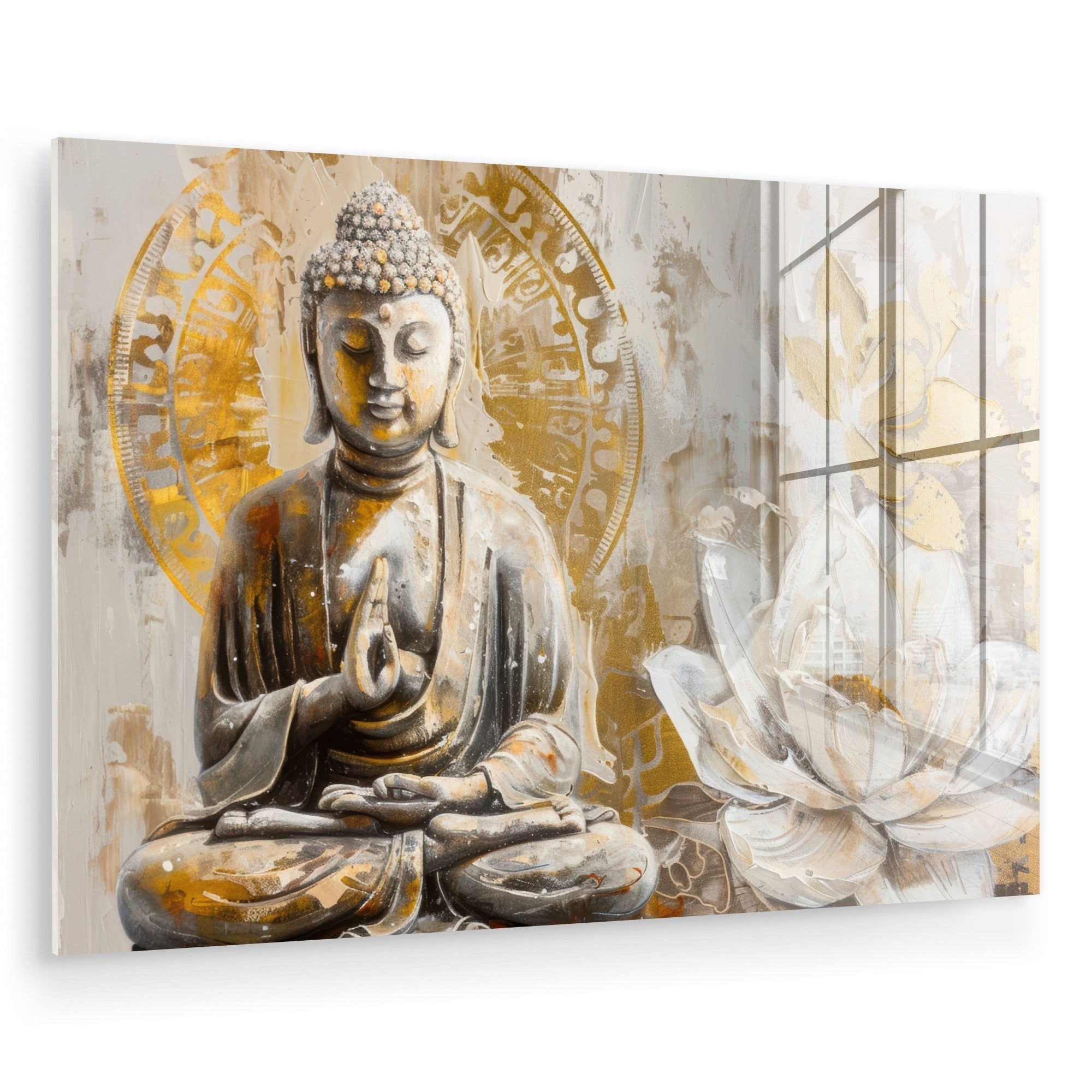MuchoWow Acrylglasbild Buddha - Blume - günstig online kaufen