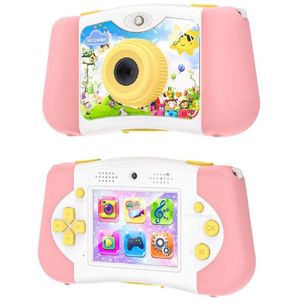 BLiTZWOLF BW-KC1 Kinderkamera inkl. Kinderspiele und 16GB Speicherkarte Pink Kinderkamera