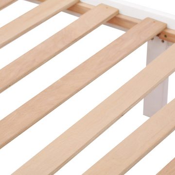 BlingBin Holzbett Jugendbett Schlittenbett Erwachsenenbett (1er Set, 1-tlg., Bett ohne Matratzen), mit Schubladen, Rahmen aus Kiefernholz