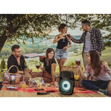 LAMAX Party-Lautsprecher PartyBoomBox 300 Lautsprecher (spritzwassergeschützt, Stimmungslicht, wiederaufladbar)