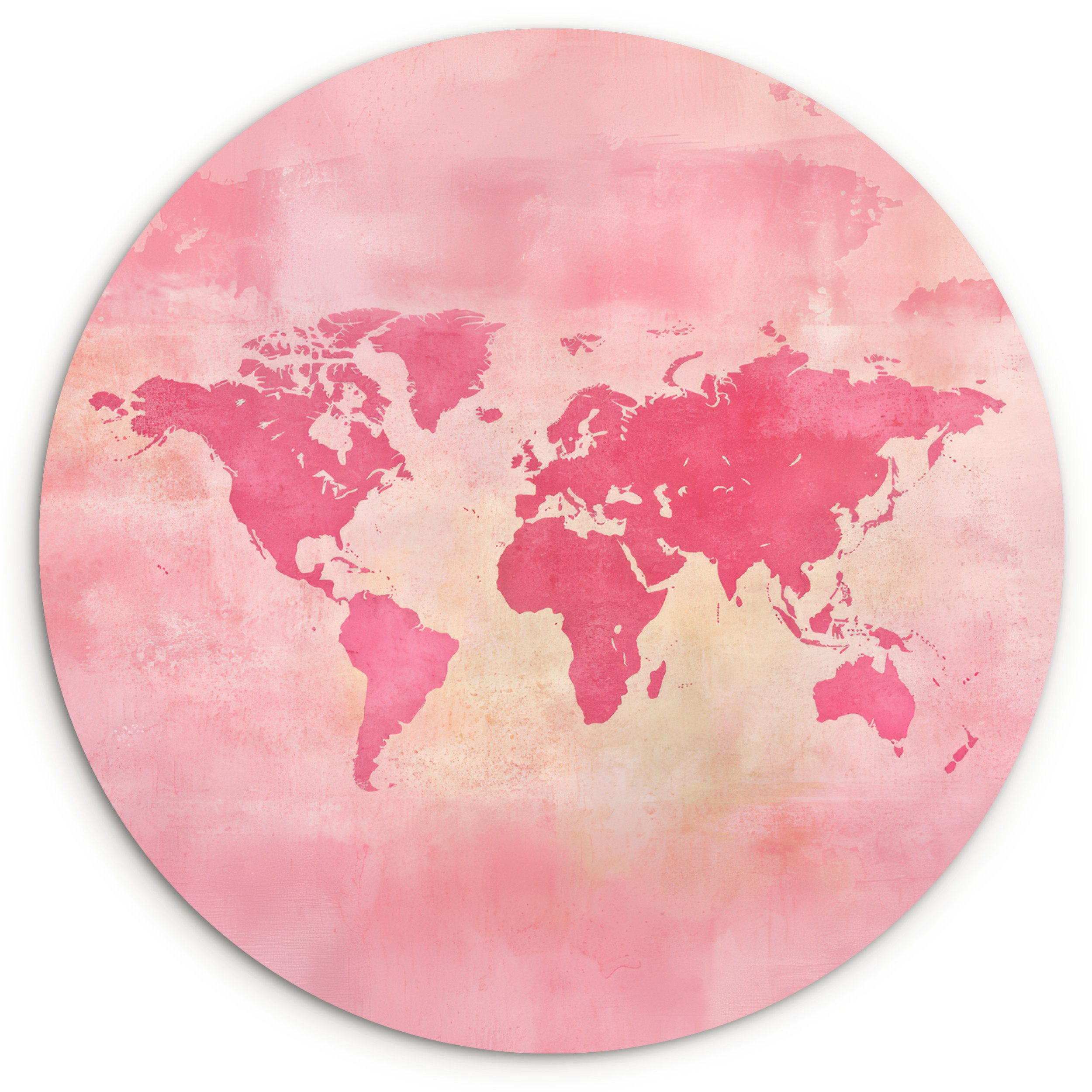 MuchoWow Gemälde Weltkarte - Rosa - günstig online kaufen