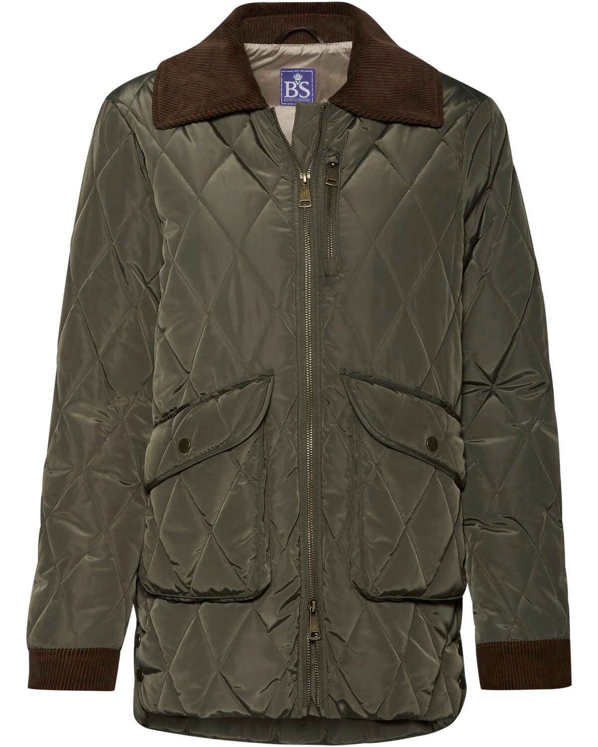 Brigitte von Schönfels Steppjacke Lange Steppjacke mit Cord günstig online kaufen