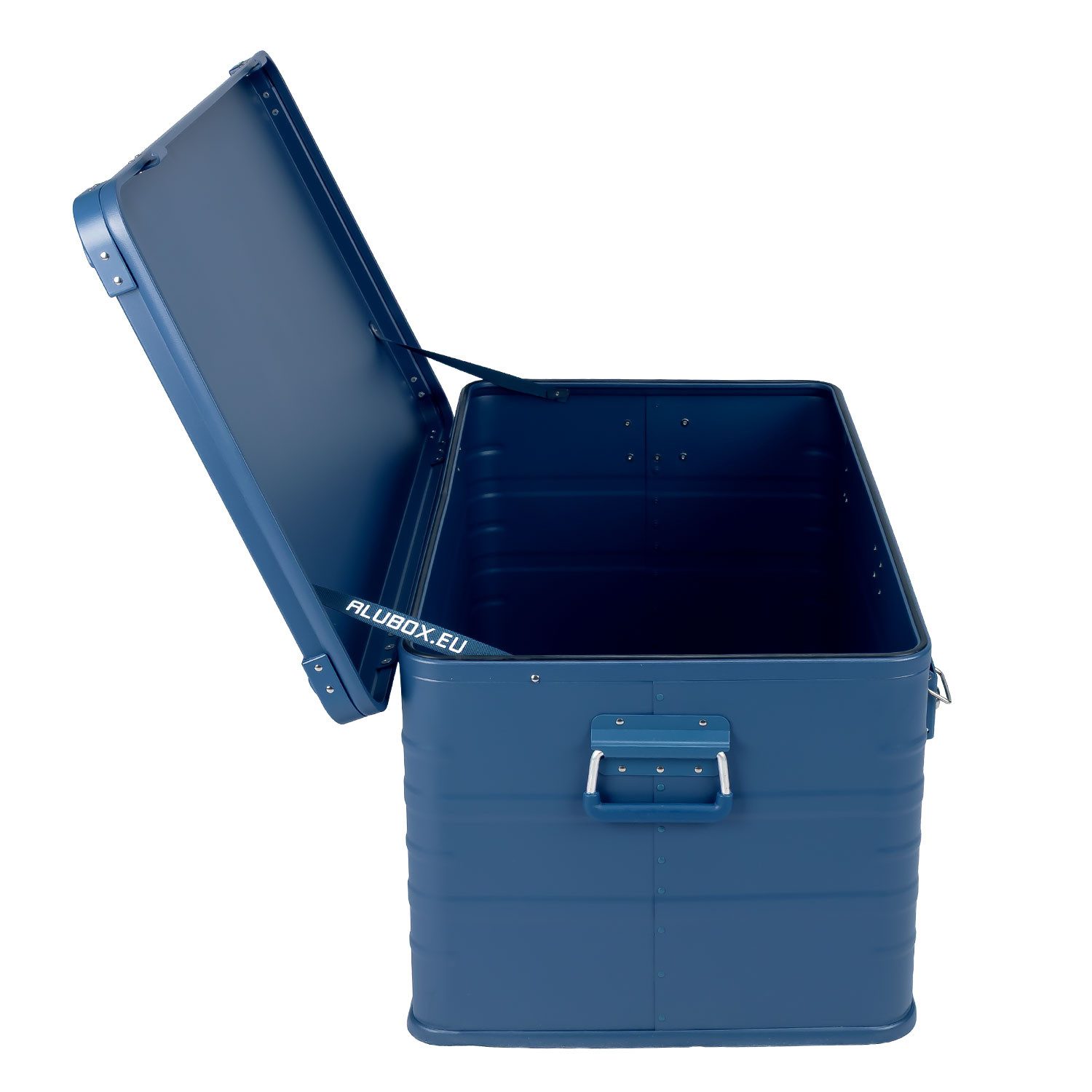 ALUBOX Aufbewahrungsbox leichte Alukiste 141 Liter (90 x 50 x 40), umlaufende Gummidichtung - kratzfest pulverbeschichtet