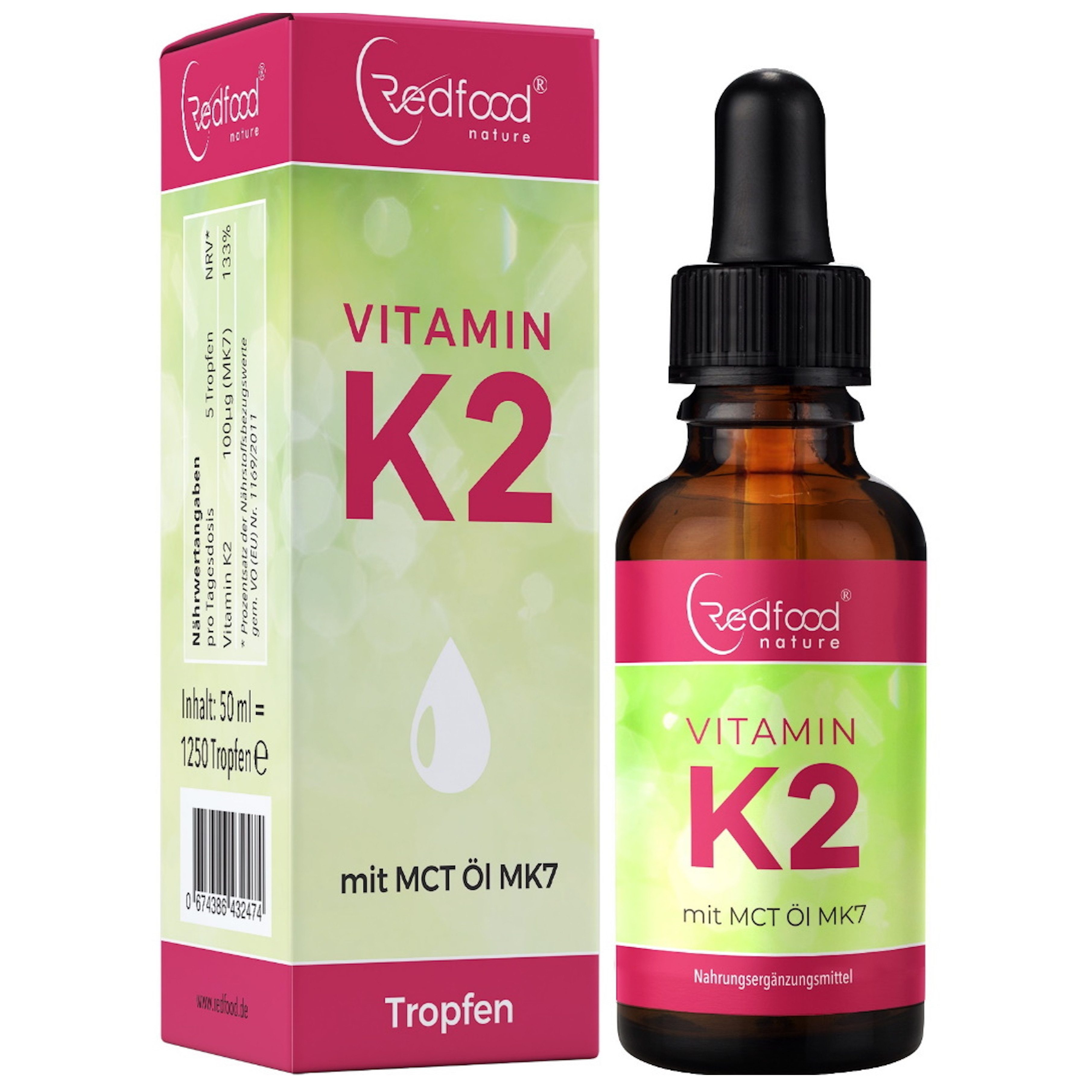 Redfood Vitamin K2 Tropfen Tropfen, 1 er 1,00 St., 50 ml