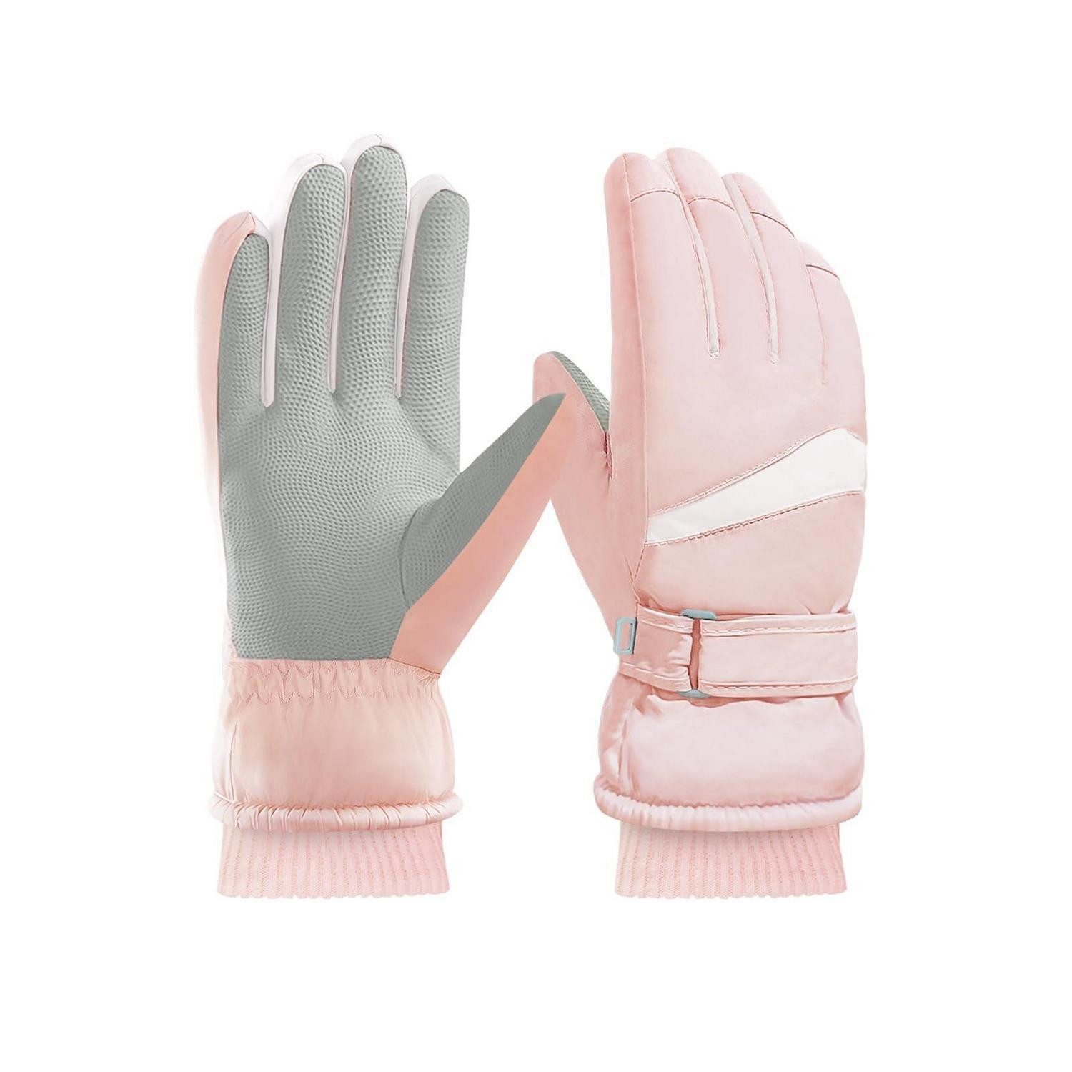 LuxusKollektion Skihandschuhe Damen Ski Handschuhe warm winddicht Touchscreen Hellrosa (1-St)