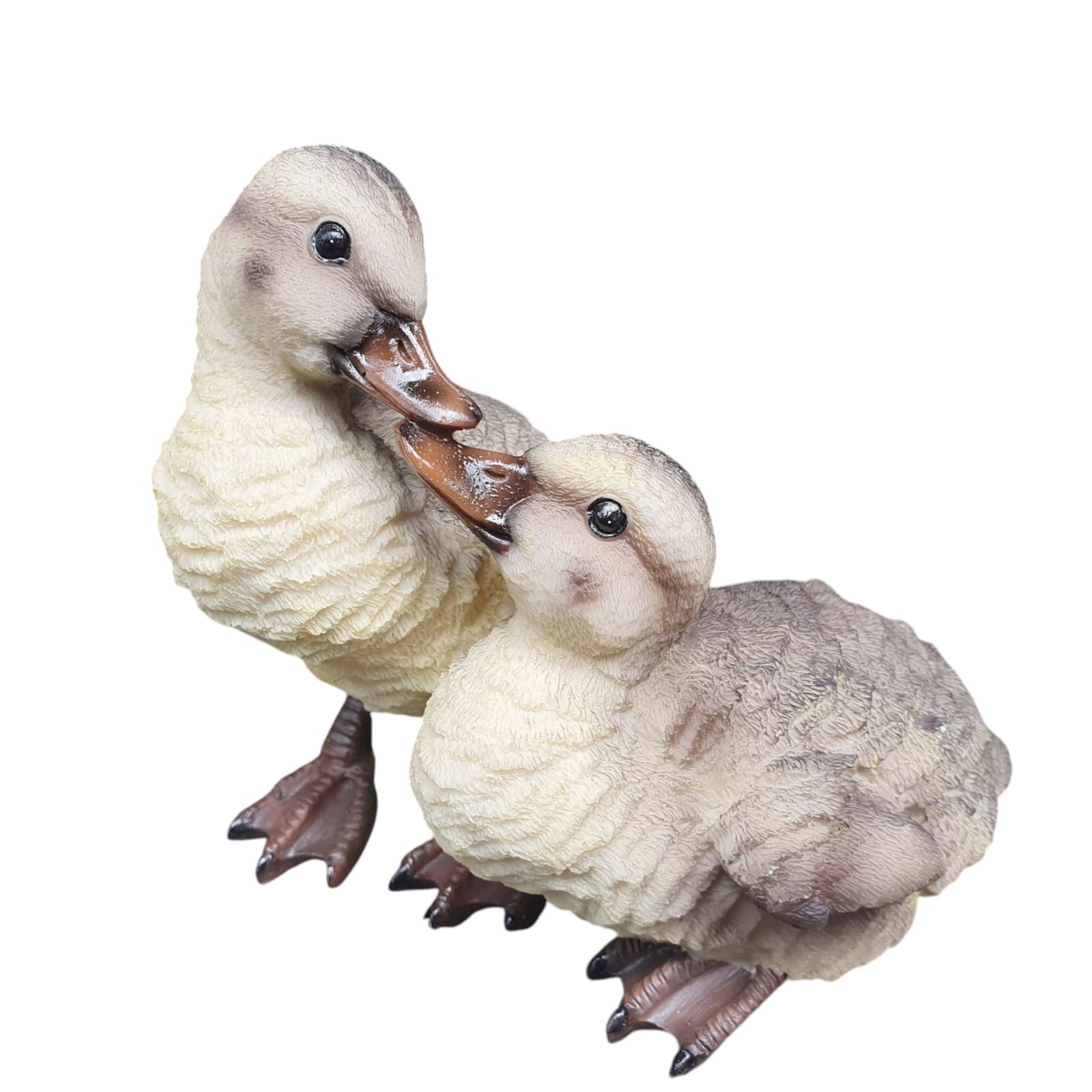 Gartenfigur Zwei kleine Enten Figuren 14 cm, Figur für den Garten