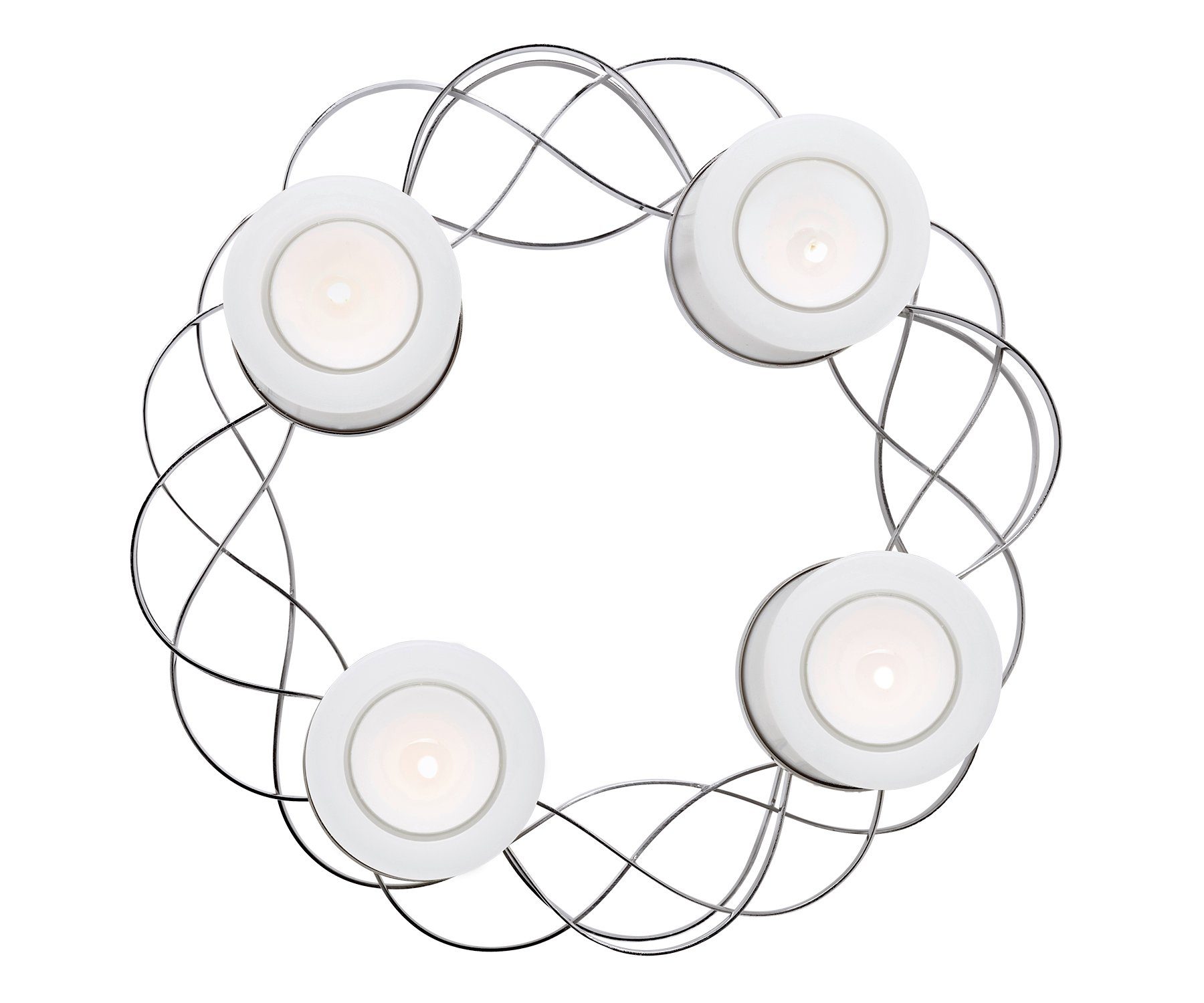 EDZARD Adventskranz Alita, Silber-Optik, glänzend, vernickelt, Ø 25 cm