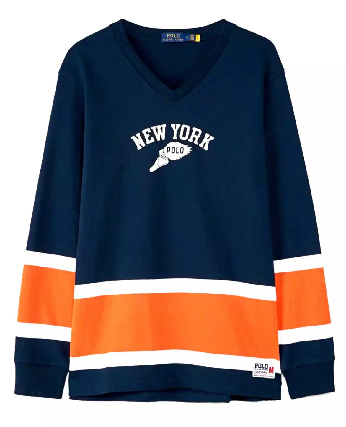 Polo Ralph Lauren Sweatshirt New York Champs Eishockey Trikot QR-Code zur sofortigen Echtheitsprüfung über das Ralph Lauren-System