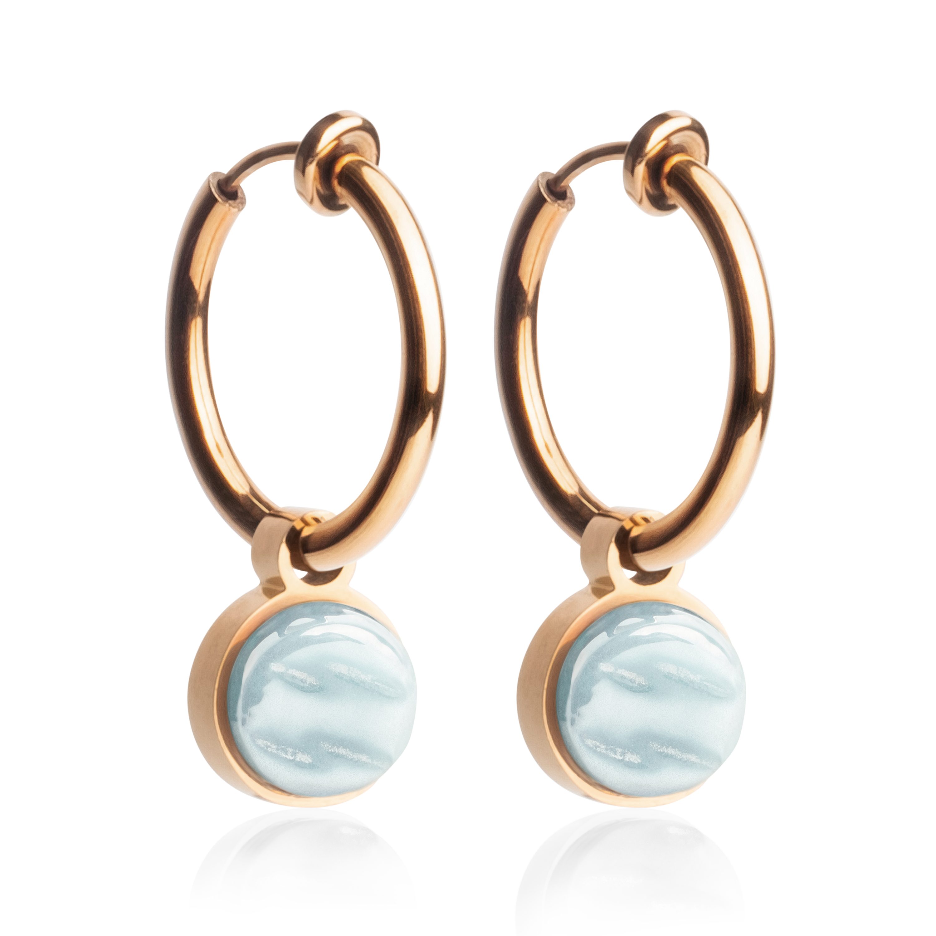 ALEXASCHA Paar Ohrclips Clip Creolen mit Einhänger • Mix & Match Ohrringe ohne Ohrloch • 18mm