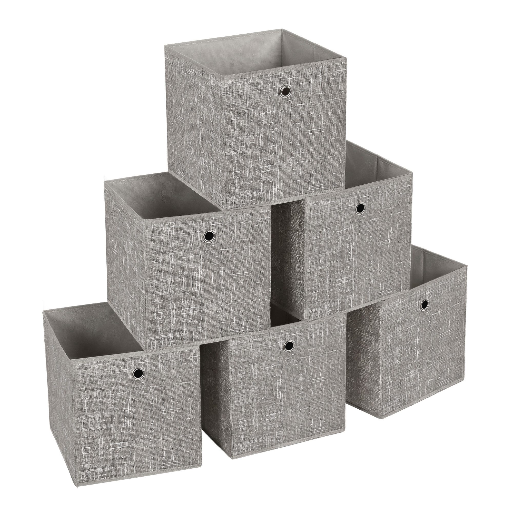 SONGMICS Aufbewahrungsbox Aufbewahrungsboxen, stoff, Ordnungsboxen, Organizer (Aufbewahrung, Organizer, für Würfelregal, mit Griff), 6er Set, aus Vliesstoff mit Griff, 30 x 30 x 30 cm