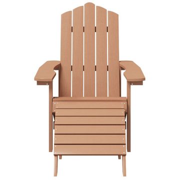 furnicato Gartenstuhl Adirondack-Gartenstühle mit Hocker & Tisch HDPE Braun