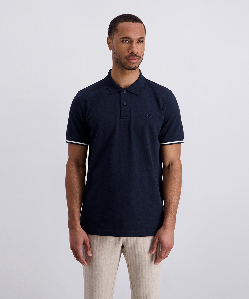 Pierre Cardin Poloshirt Poloshirt uni pique mit Logo Schriftzug
