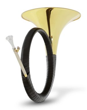 Classic Cantabile Signaltrompete Bb-Parforcehorn - Jagdhorn und Signalhorn mit Kluppenzug - Zweiwindiges Horn aus klar lackiertem Messing - Inklusive Mundstück und Leichtkoffer