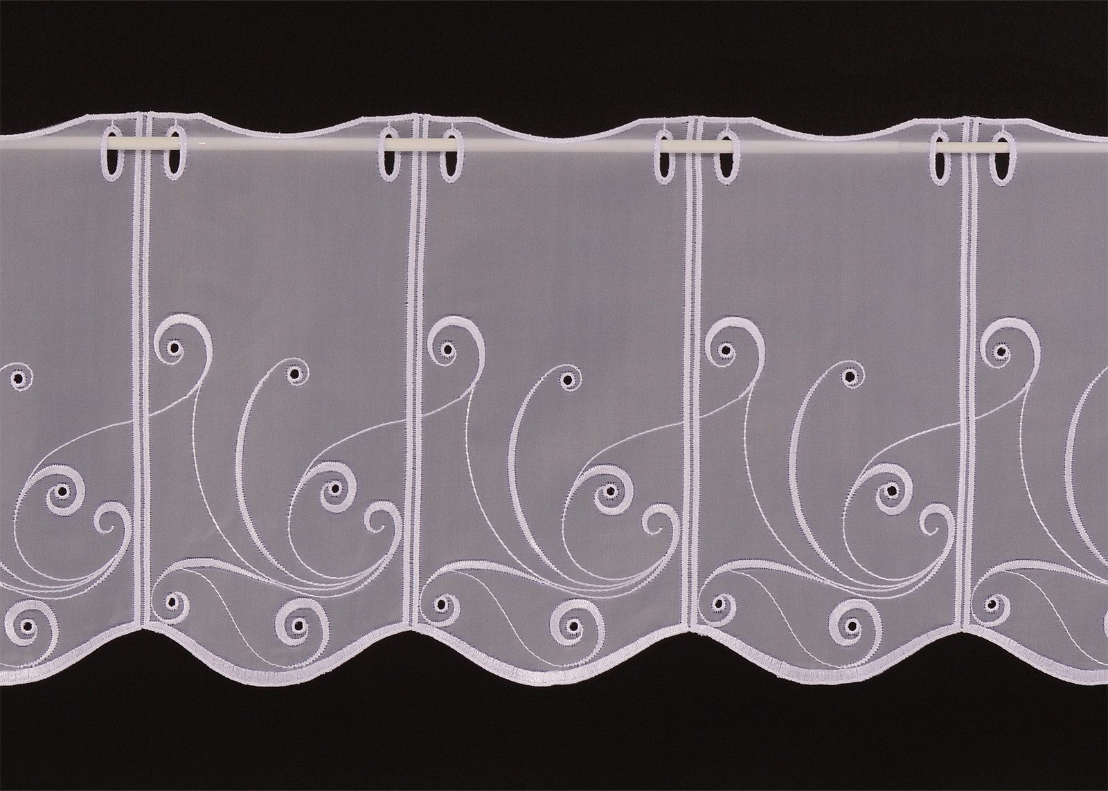 Gardinen Kranzusch Scheibengardine Voile mit Loch-Kringel, Stangendurchzug, günstig online kaufen