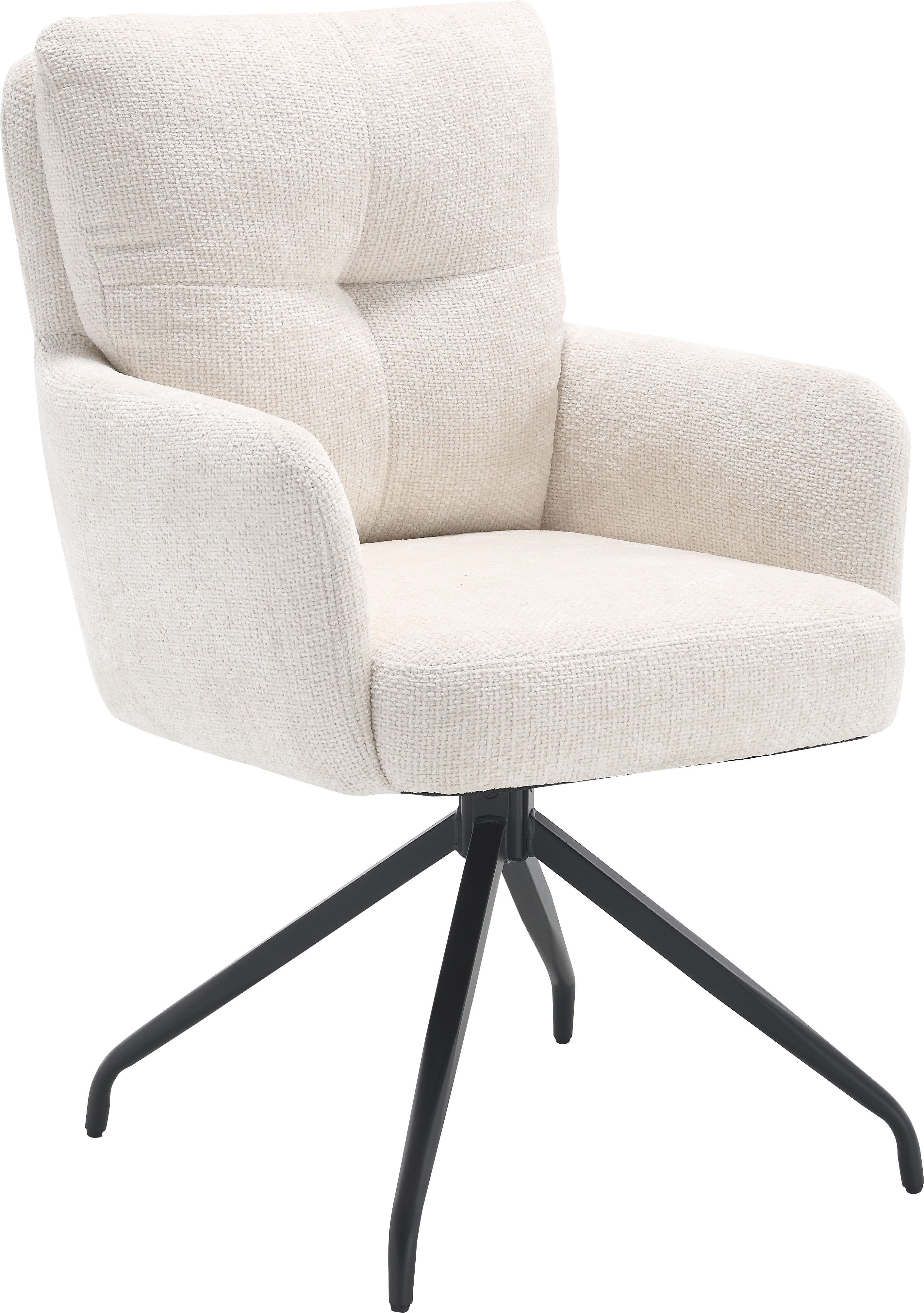 Home affaire Esszimmerstuhl Valldemossa (Set, 2 St), pflegeleichter Boucle Bezug, mit schwarzen Metallbeinen, Breite 60 cm