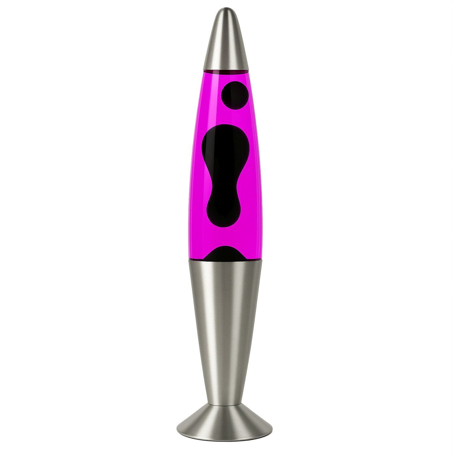 Licht-Erlebnisse Lavalampe JENNY, Warmweiß, Schwarz Pink 42 cm hoch Retro Design dekorativ