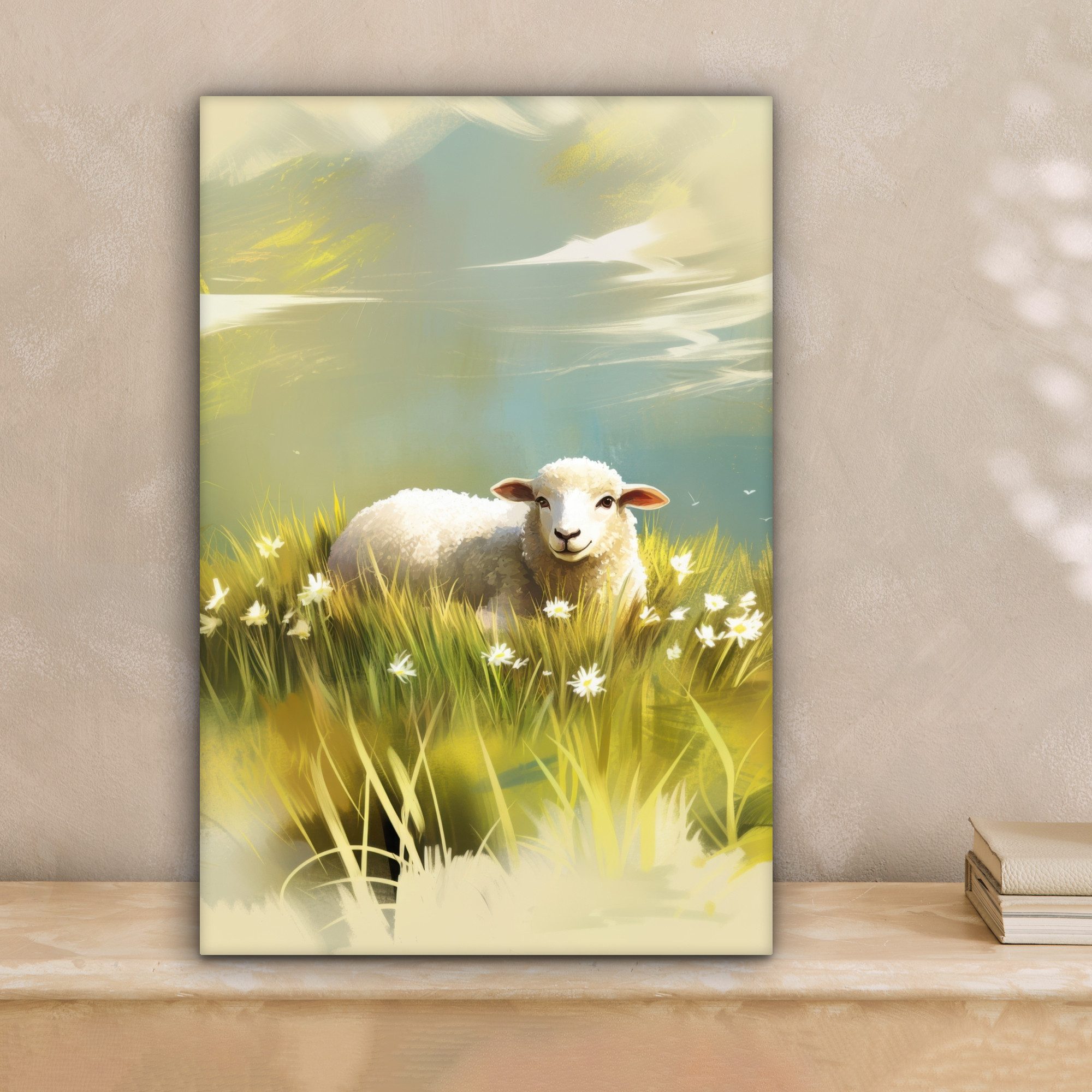 OneMillionCanvasses® Leinwandbild Schafe - Wiese - günstig online kaufen