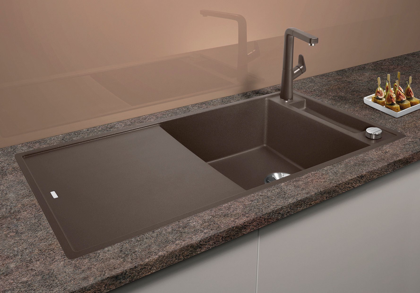 Blanco Granitspüle AXIA III XL 6 S-F, eckig, 50/99 cm, (1 St), inklusive gratis Glasschneidebrett