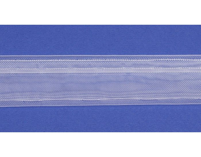 Raffrollo Raffrolloband mit Zugschnur Taschen Gardinenbänder / Farbe: transparent / Breite: 44 mm - L051 rewagi Verkaufseinheit: 2 Meter