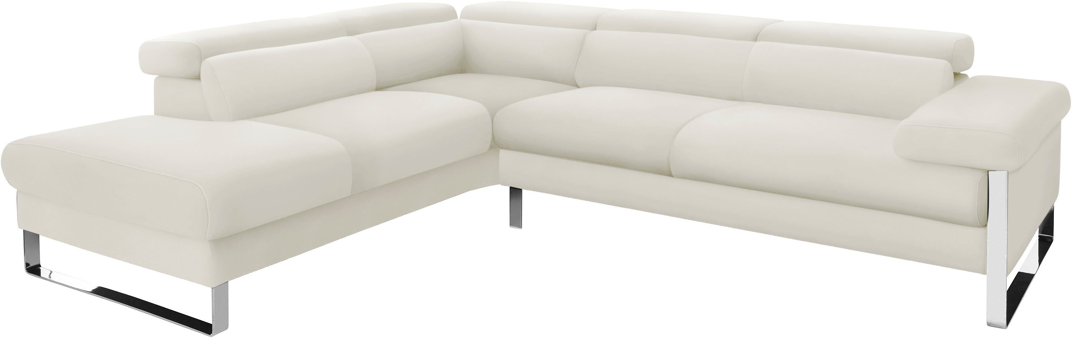 W.SCHILLIG Ecksofa finn, German Design Award 2016, Fußgestell Chrom glänzend, Breite 281 cm