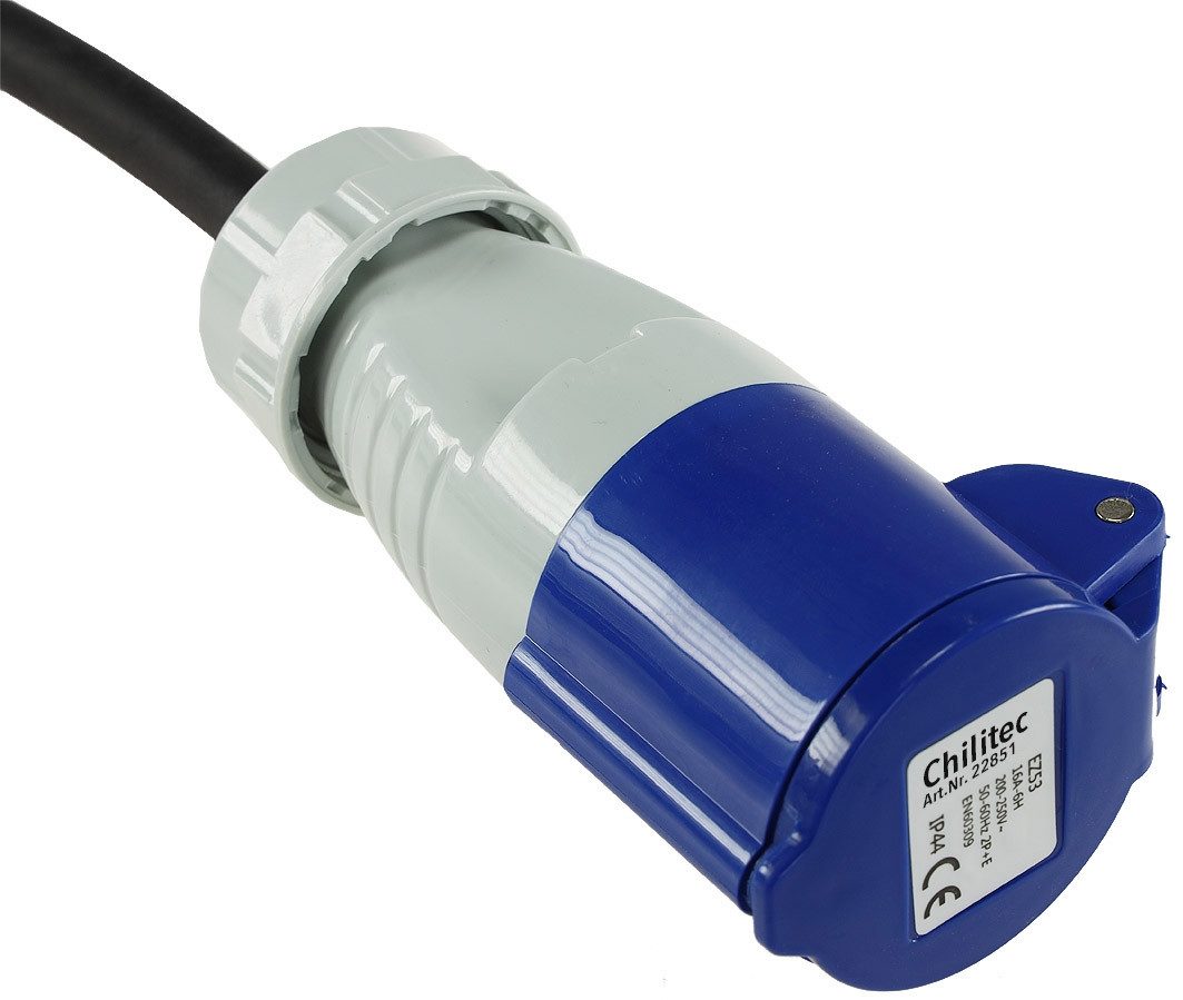 Systafex® Adapterkabel 35cm Bauwagen Wohnwagen Adapter CEE Stromkabel 16A IP44 Strom-Adapterkabel Schutzkontakt zu CEE, 35 cm, H07RN-F 3G1,5mm²
