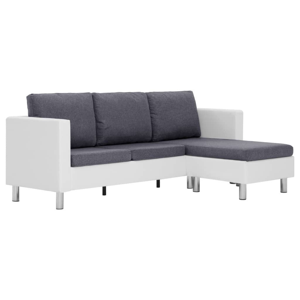 vidaXL Sofa 3-Sitzer-Sofa mit Kissen Weiß günstig online kaufen