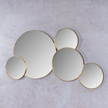 Levandeo® Wandspiegel, Spiegel 62x37cm Gold Metall Deko Wandspiegel Flurspiegel Wanddeko Industrial