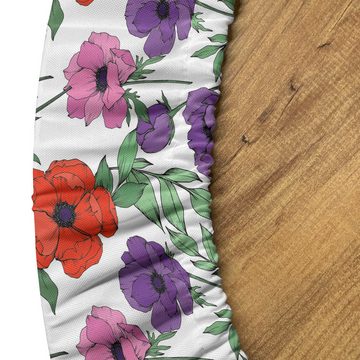 Abakuhaus Tischdecke Rundum-elastische Stofftischdecke, Blumen Botanischer Anemonen Muster