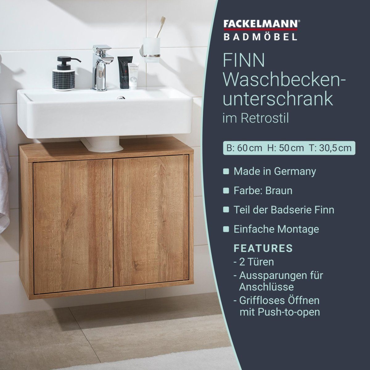FACKELMANN Waschbeckenunterschrank Waschbeckenunterschrank FINN – Bild 2 von 5
