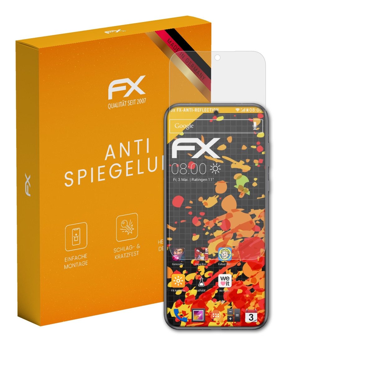 atFoliX Schutzfolie für Huawei Pura 70, (3 Folien), Entspiegelnd und stoßdämpfend