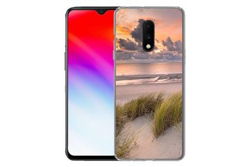 MuchoWow Handyhülle Sonnenuntergang - Düne - Strand - Pflanzen - Meer, Phone Case, Handyhülle OnePlus 7, Silikon, Schutzhülle