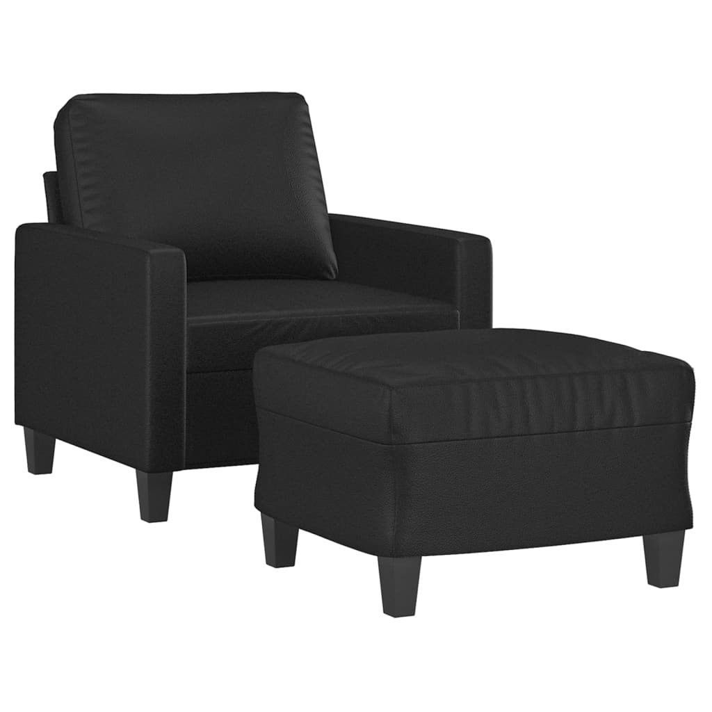 Sofa Kunstleder Hocker Sessel mit cm 60 Schwarz vidaXL