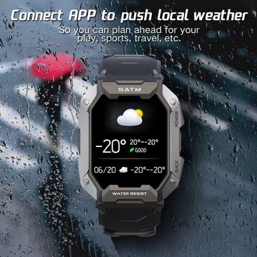 Slothcloud Smartwatch (1,71 Zoll, Andriod iOS), für Männer und Frauen,Fitness-Aktivitäts-mit Herzfrequenz wasserdicht