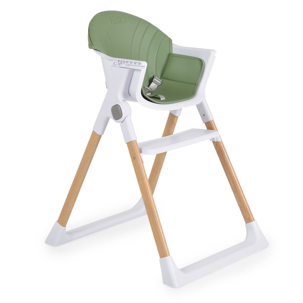 Cangaroo Kombihochstuhl Kinderhochstuhl Almond, Holzoptik klappbar Doppeltablett Sicherheitsgurt