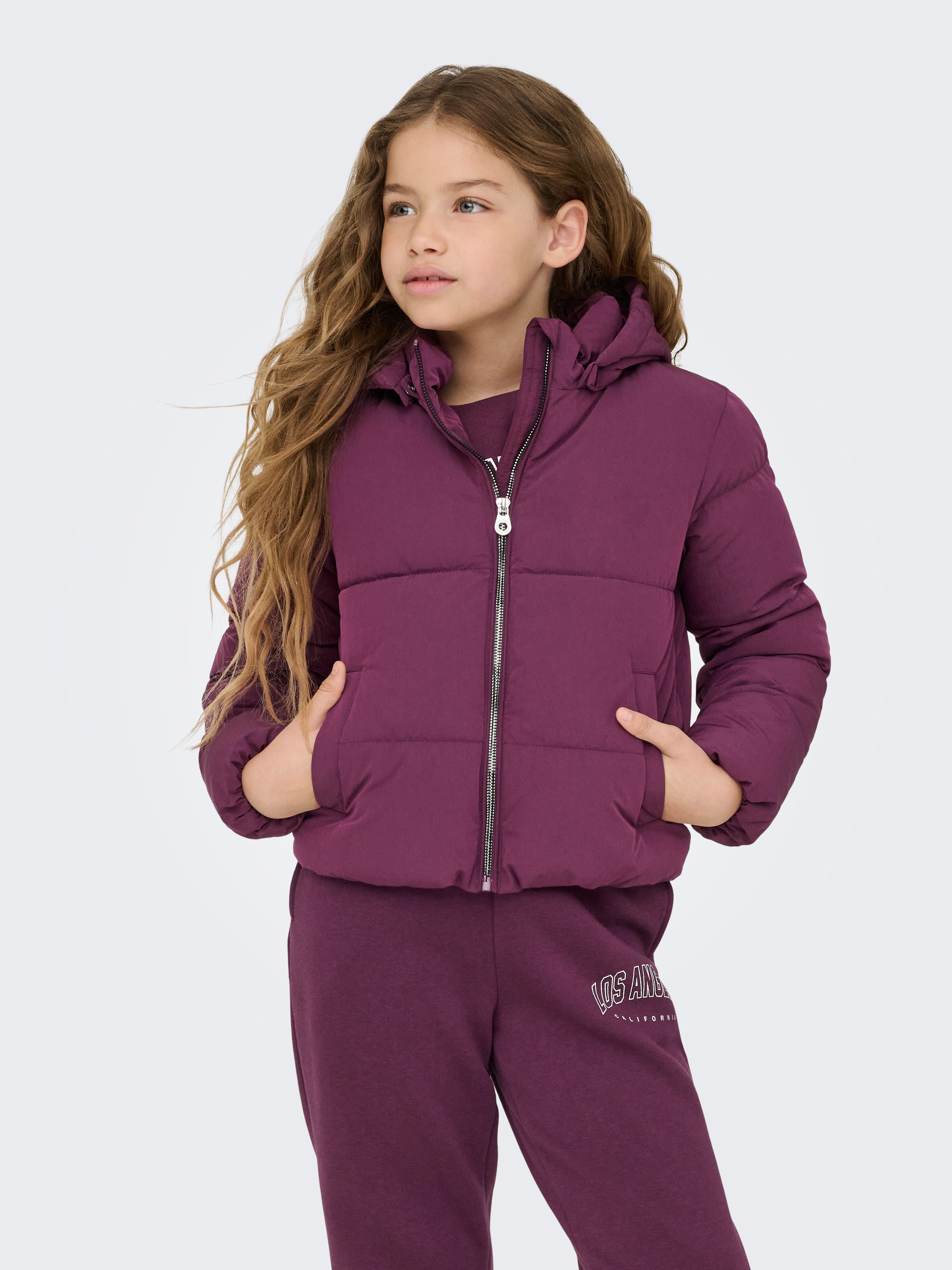 KIDS ONLY Steppjacke KOGDOLLY SHORT PUFFER JACKET OTW mit abnehmbarer Kapuze