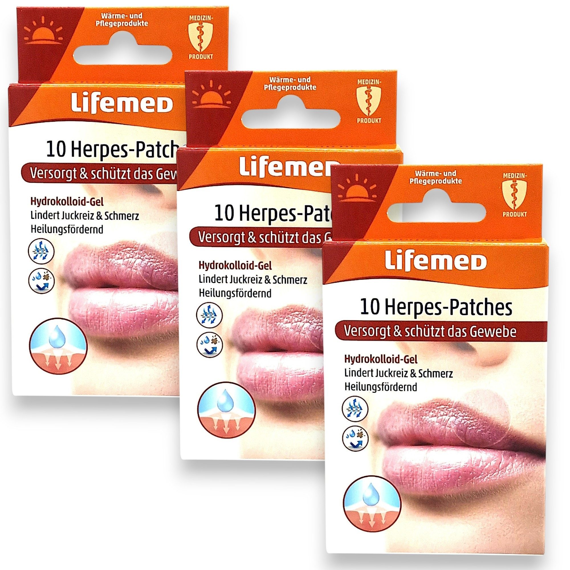 LifeMed Kühlpflaster 3x Lifemed Herpes Pads transparent 3x 10 Stück