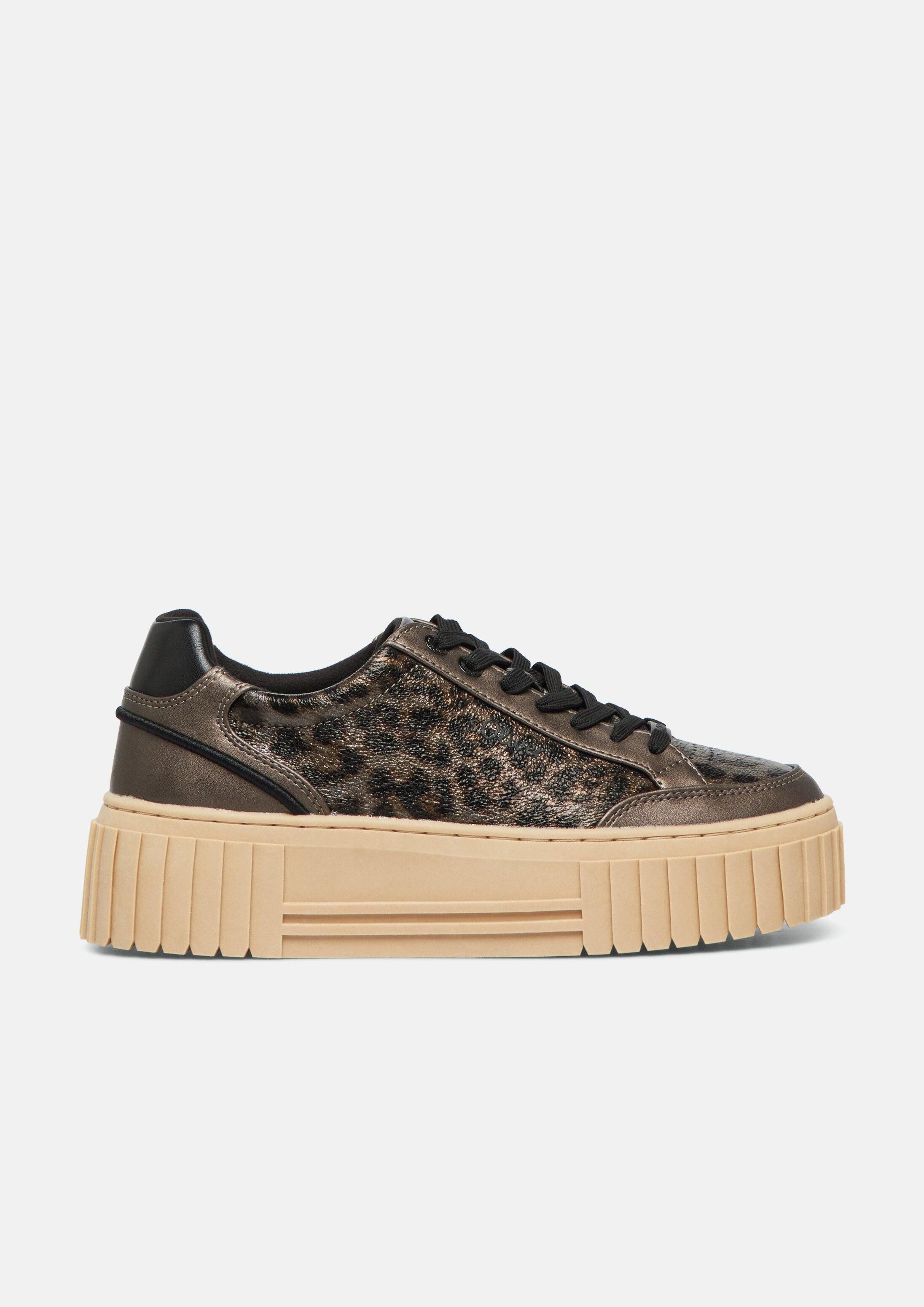 s.Oliver Sneakers Sneaker Sneaker mit Plateau-Sohle und Leo-Detail
