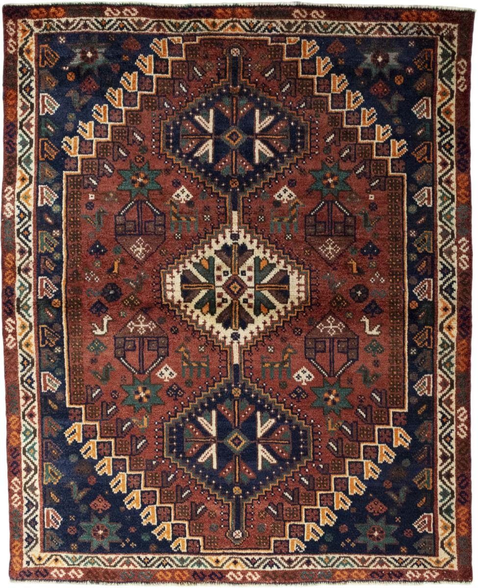 Orientteppich Shiraz 133x161 Handgeknüpfter Orientteppich / Perserteppich, Nain Trading, rechteckig, Höhe: 10 mm
