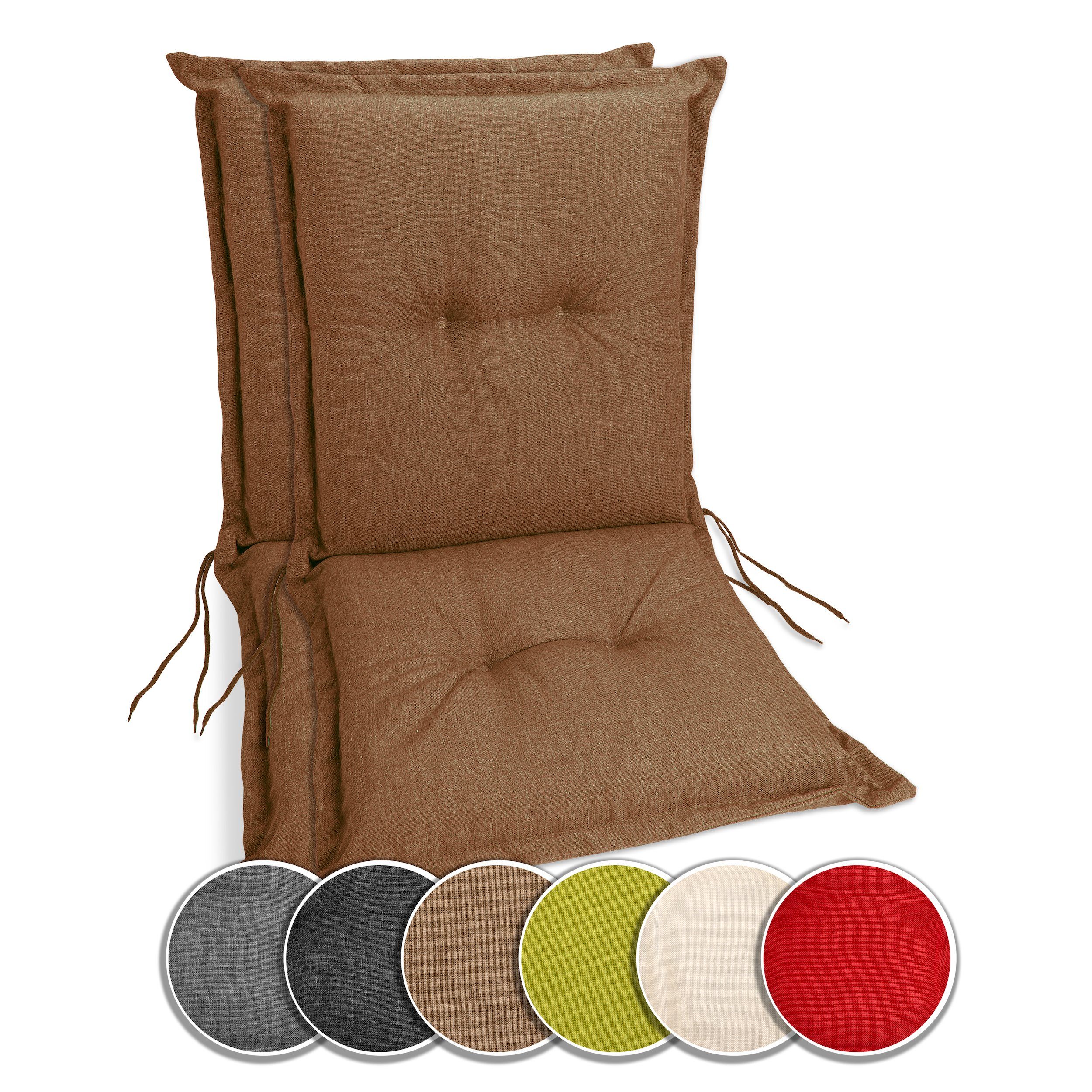 sunnypillow Stuhlkissen 2 Stück Gartenstuhlauflagen Niedriglehner günstig online kaufen