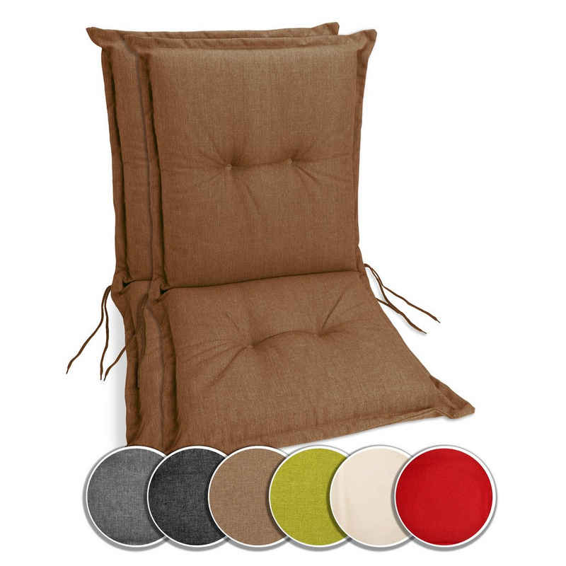 sunnypillow Подушка для крісла 2 Stück Gartenstuhlauflagen Niedriglehner 100 x 50 x 9 cm, Indoor / Outdoor Stuhlauflage Подушка для крісла, Braun