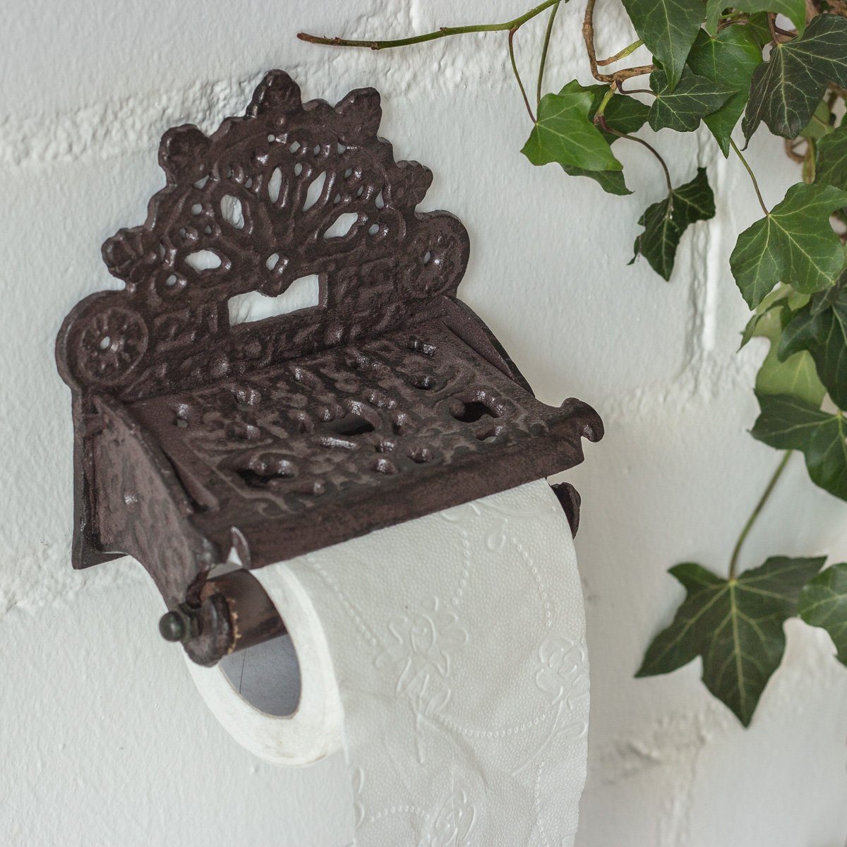 Antikas Wanddekoobjekt Toilettenpapierhalter Papierrollenhalter Landhausstil Klopapierhalter