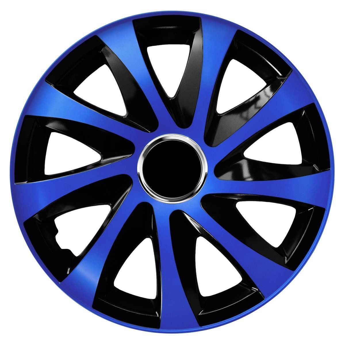 NRM Radkappe DRIFT Extra 15 Zoll in Blau/Schwarz, 15 in Zoll, (4-St) Radzierblenden für Stahlfelgen Zweifarbige Колпаки Satz 4er Set 15"