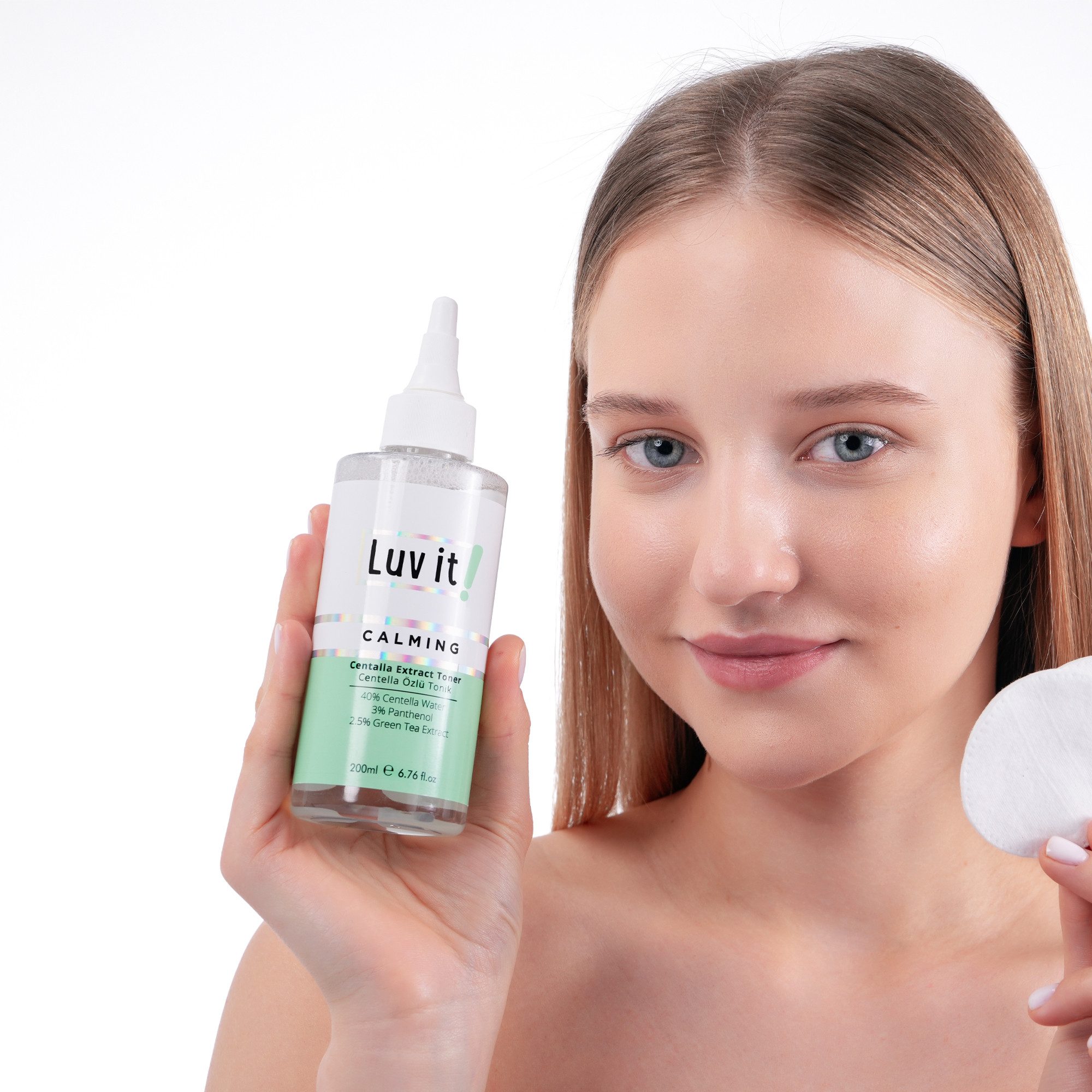 Luv it! Gesichtswasser Centella Toner Calming, Beruhigendes Gesichtstonikum mit 40% Centella