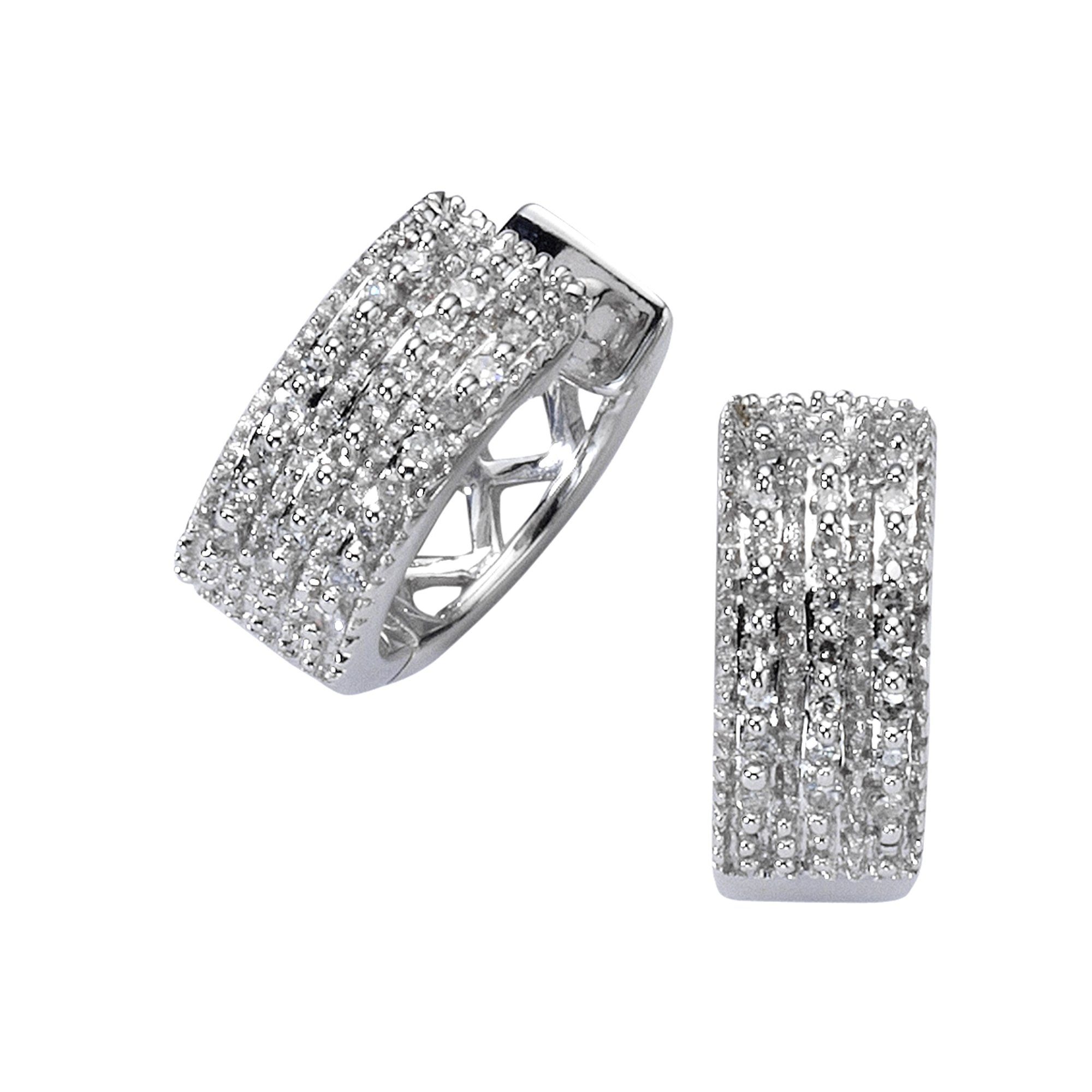Diamonds by Ellen K. Paar Creolen Gold 585 mit 48x Diamant zus. 0,15ct. günstig online kaufen