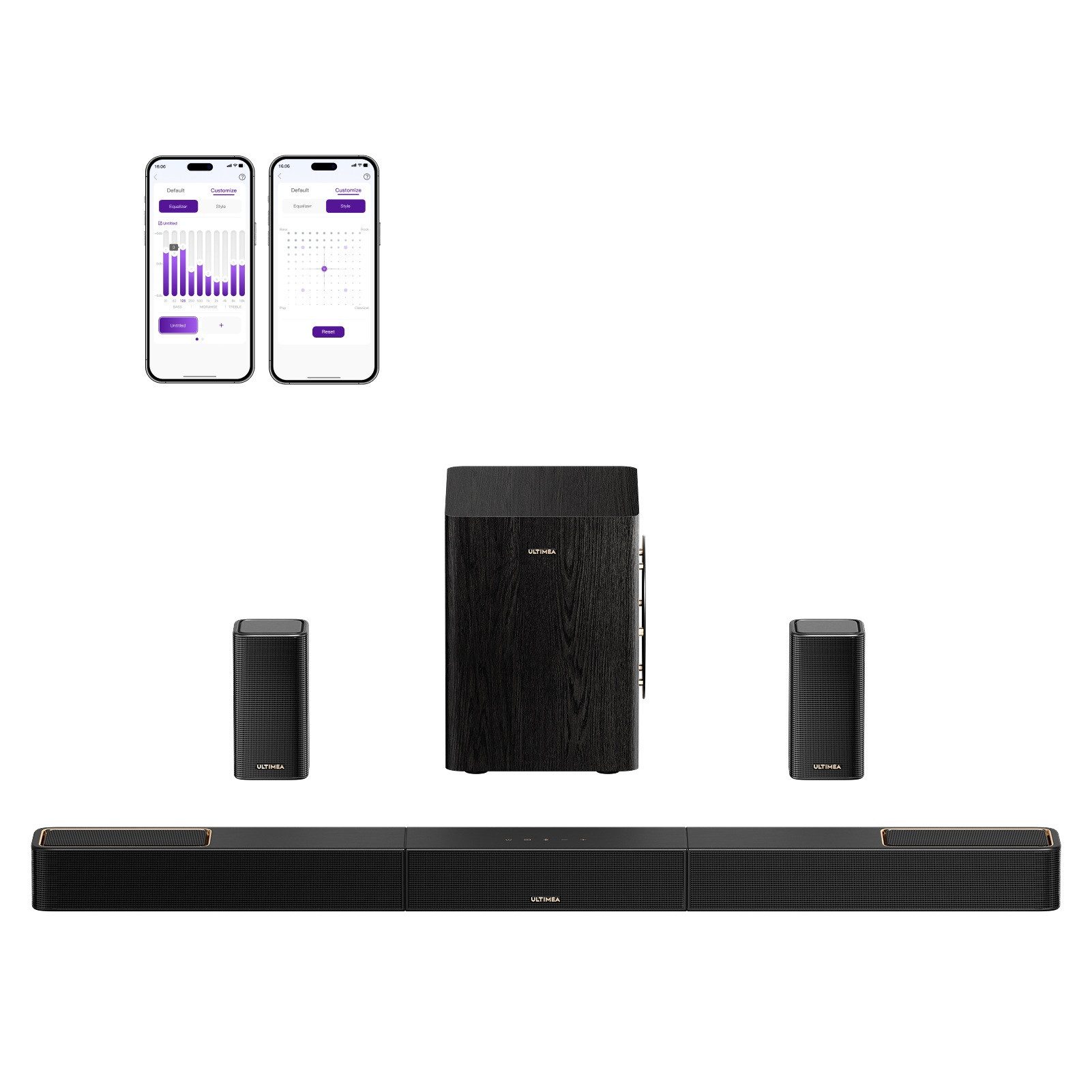 Ultimea Skywave Series Soundbar 7.1.4-Kanal Dolby Atmos (840 W, 360° SurroundX Audio, Verlustfreie Audioübertragung, Dolby Atmos)