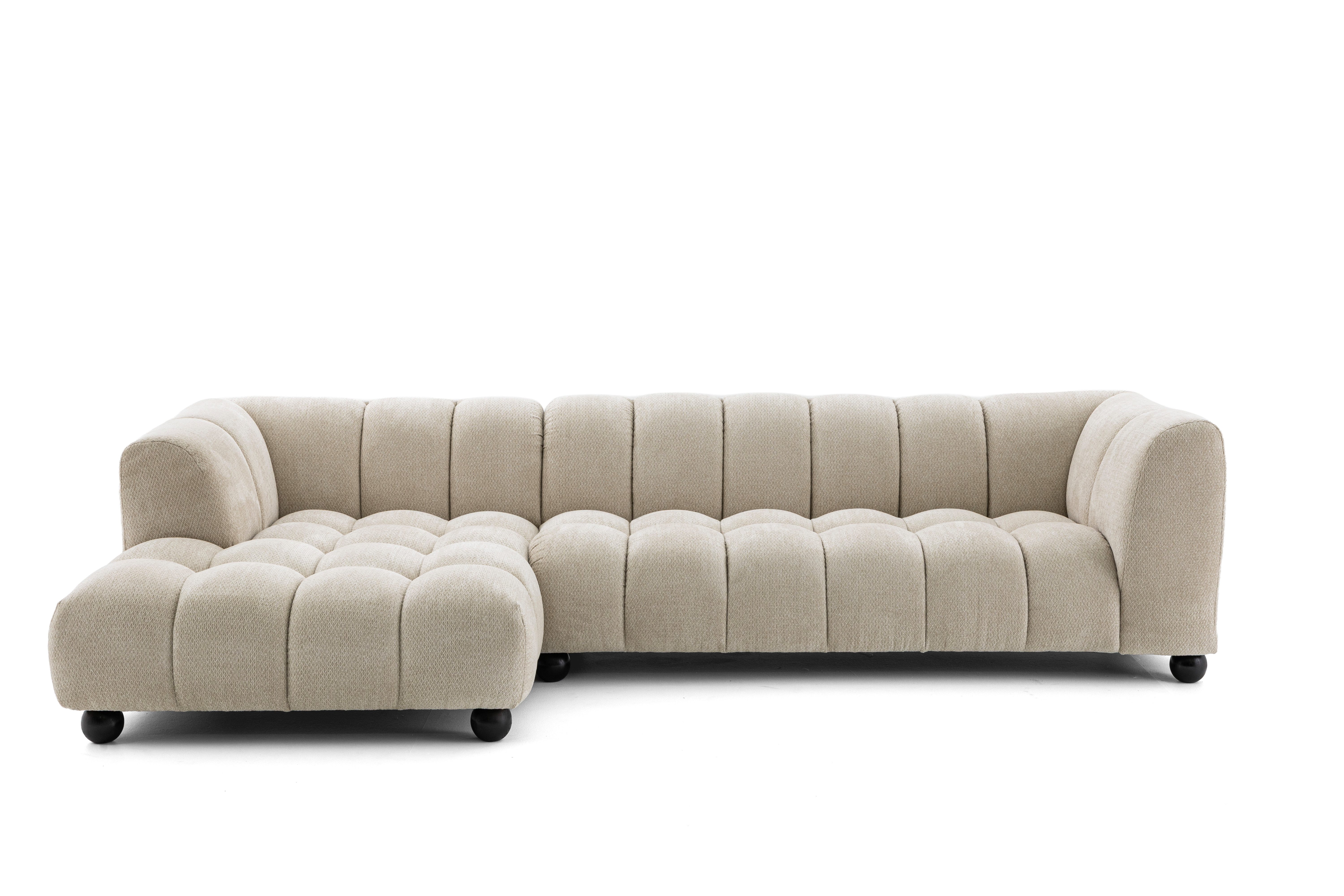 NEXT COLLECTION Ecksofa AMARO, Keine Schlaffunktion, Hochwertiger HR-Schaum, elegante Steppung